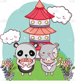 可爱的,寿司,动物,可爱,食品,自然美,餐馆,熊,草图,日本