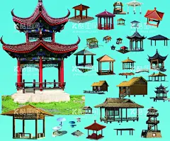 古建亭子  - 源文件下载【酷图网】古建亭子,凉亭,亭子,亭子素材,亭子图,古代亭子