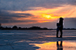 beach, child, clouds