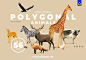 56个几何折纸感多边形动物EPS矢量设计素材Animals#062204 :  