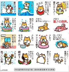 @飞天胖虎 line贴图表情包贴纸[编号4054438]Shiba Saori in Summer  It is a dedicated sticker (summer version) for Saori of 