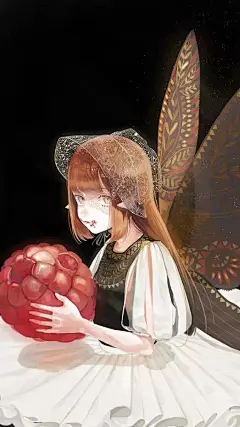 【壁纸】自带发光效果的二次元手绘精灵女孩 : -END-