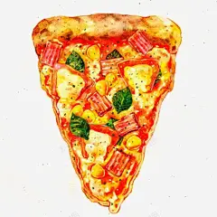 手绘美食披萨高清素材 卡通 手绘 披萨 插画 美食 西餐 元素 免抠png 设计图片 免费下载 页面网页 平面电商 创意素材
