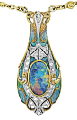 Tiffany & Co. Art Nouveau opal collar.