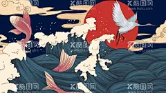 插画国潮背景中式  - 源文件下载【酷图网】国潮风,国潮装饰,国潮展板,国潮X展架,国潮广告,国潮宣传,国潮手绘,国潮创意,国潮来袭,国潮海报,背景,装饰画,元素,复古,挂画,插图,手绘,古风,古典,中式,国画,屏风,墙纸,古朴,鲤鱼,鱼,插画手绘,国潮文化,中国文化,中国风海报