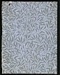 Willow | Morris, William | V&A Explore The Collections  : Specimen of 'Willow' wallpaper pattern, grey willow leaves on an underlay of small pale circles or stylised flowers; Print on paper; William Morris; Part of 'Volume 1', a pattern book containin