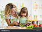 stock-photo-cute-mother-teaches-kid-child-cooking-on-kitchen-258771659