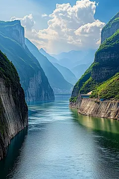 水坝景区景色图片