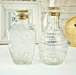 复古雕花玻璃瓶 圆形软木塞玻璃瓶 花插 花器 水培 储物瓶 瓶子的图片