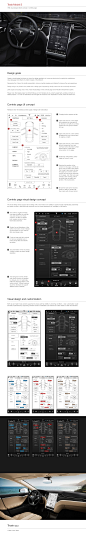 Tesla Model S concept UI & Visual Design : Fictional concept project that explores modifications to the Tesla model S controls page user interface and visual design.  