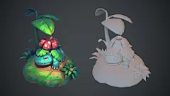 维纳斯龙
这次的研究主题是光与影，就像阳光穿过树林一样。
这是一次全新的尝试。
这仍然是一个手绘纹理，没有灯光和着色器。
非常感谢您的观看。