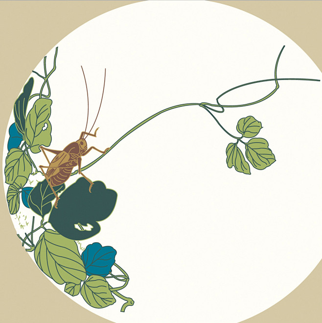日式和风仙鹤底纹花纹中式复古植物花草背景...