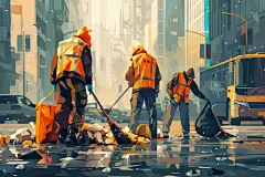 环境环卫工人图片插画
