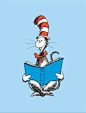The Cat in the Hat (on blue) by Theodor (Dr. Seuss) Geisel