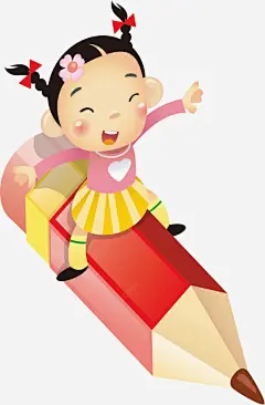 卡通手绘小女孩png免抠素材_新图网ixintu.com