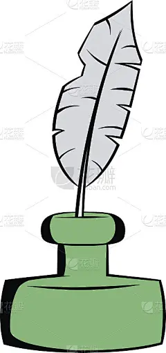 羽毛和墨水瓶图标