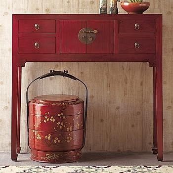 Red Lacquer Console ...