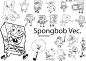 多款可爱的Spongebob卡通形象矢量素材