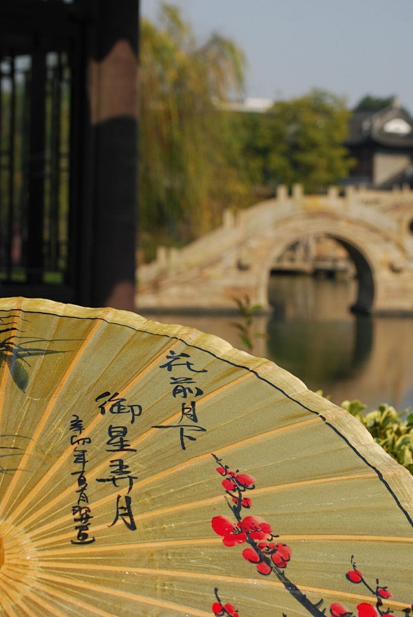 青凉伞映红妆面。美酒一杯留客宴。拈花摘叶...