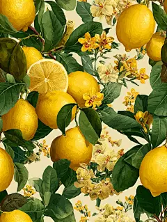 复古插画 | 桂花与柠檬 - 小红书