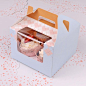 粉蓝4格cupcake马芬手提木糠纸杯蛋糕蛋挞新年牛扎糖包装礼盒-淘宝网