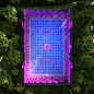 cyril lancelin fences basketball court with grid of pink doughnuts and squares