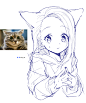 Anime sketch cat, nisp_art : "A painting that is praised by more than ten percent of the public is subject to burning".