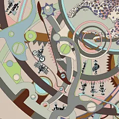 捕捉时间 : #支持国货  #笔记灵感  我的丝巾创作:捕捉时间 最迅捷的猎手，与虚幻又真实的时间，被我并置在同一幅画面当中，最好的猎手是否能够捕猎时间呢？豹子迅捷的身影穿梭、隐匿在机械表盘不断转动的齿轮与枯荣相交