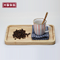 良器 橡胶木质实木茶托盘 木制托盘 咖啡馆托盘 日式早餐托盘茶盘