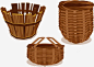 农村生活用品高清素材 捕鱼 木桶 编制篮子 鱼篓 元素 免抠png 设计图片 免费下载