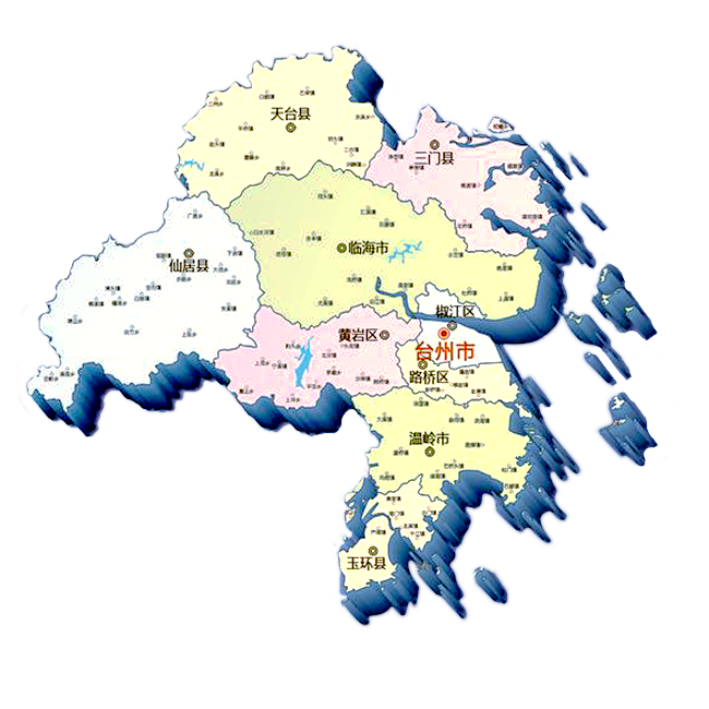 台州地图,免扣-扭蛋