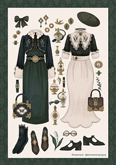 曼城衣冠采集到lolita服饰参考