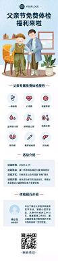 父亲节医疗节日营销手绘文章长图