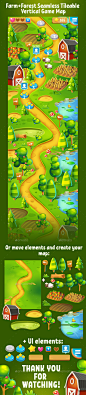 Farm and Forest Tileable Seamless Vertical Game Map - Miscellaneous Game Assets