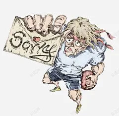 手绘道歉信 平面电商 创意素材