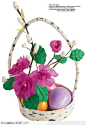 节日饰品-花篮中漂亮的紫色花朵