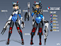 Spacecop - Jena clarke, Ai nouveau : Personal project MACHINA<br/>Character concept arts i did for<br/>SF MOBA or FPS like overwatch.