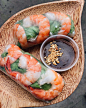 beautifulcuisinesCrisp summer rolls, like this artfully-crafted shrimp variation, originated in Vietnam and provide a refreshing, delicate, and flavorful treat in any season. This dish's secret for keeping things so fresh? Rice paper — which also makes th