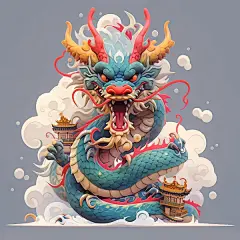 卡通萌萌的中国龙-图巨人