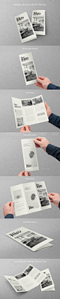 Minimal Black & White Trifold Brochure Template PSD. Download here: https://graphicriver.net/item/minimal-black-white-trifold/17414656?ref=ksioks