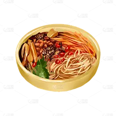 手绘美食贴纸-面条