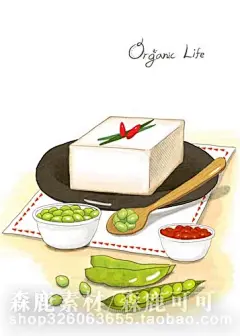 韩版治愈系手绘小清新美食休闲生活插画 (29)