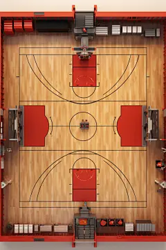 篮球校园篮球场模型图片