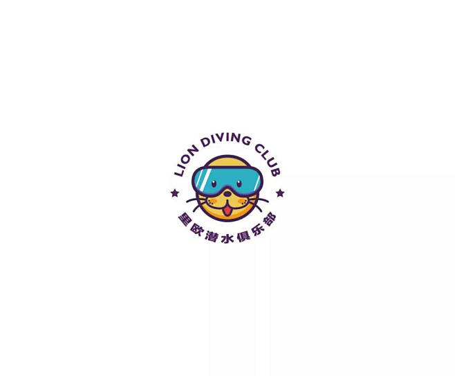 学LOGO-海狮logo-动物logo-潜水俱乐部行业品牌logo-潜水logo-卡通logo-现代logo-面构成