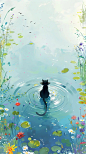水中的猫咪～黑壁纸超好看_3_小红薯6504C68F_来自小红书网页版
