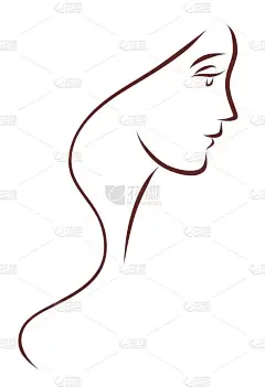 白色背景上一个女孩的示意图.