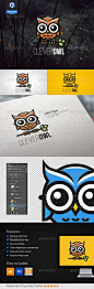 聪明的猫头鹰标志设计模板矢量#logotype在这里下载：http：//graphicriver.net/item/clever-owl-logo/8252452？s_rank = 401？ref =nexion