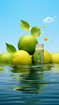 1_Shooting_real_scene_some_green_lemons_placed_on_the_water__dcc111cd-b5d2-4149-9437-3d1e4788f923