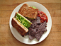 vegetable sandwich on sprouted grain bread: avocado, romaine lettuce, cucumber, green pepper, mustard, salt, and pepper, and blue corn tortilla chips with salsa #早餐# #營養# #健康# #赏味期限#