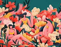百度键盘主题比赛——扁平时尚插画主题插画商业插画夏夏夏天天 - 原创作品 -   (2)